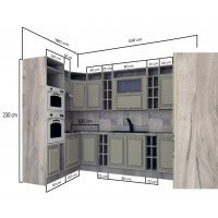 Bucatarie de Colt LEEA ART U FRONT MDF CANYON 180-330-280 K002 / decor 243